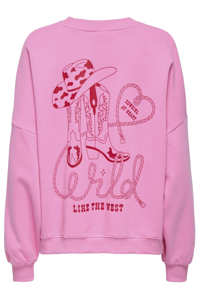 ONLSTINA L/S LOVELY O-NECK BOX SWT 15357086 SACHET PINK/WILD LIKE THE WEST